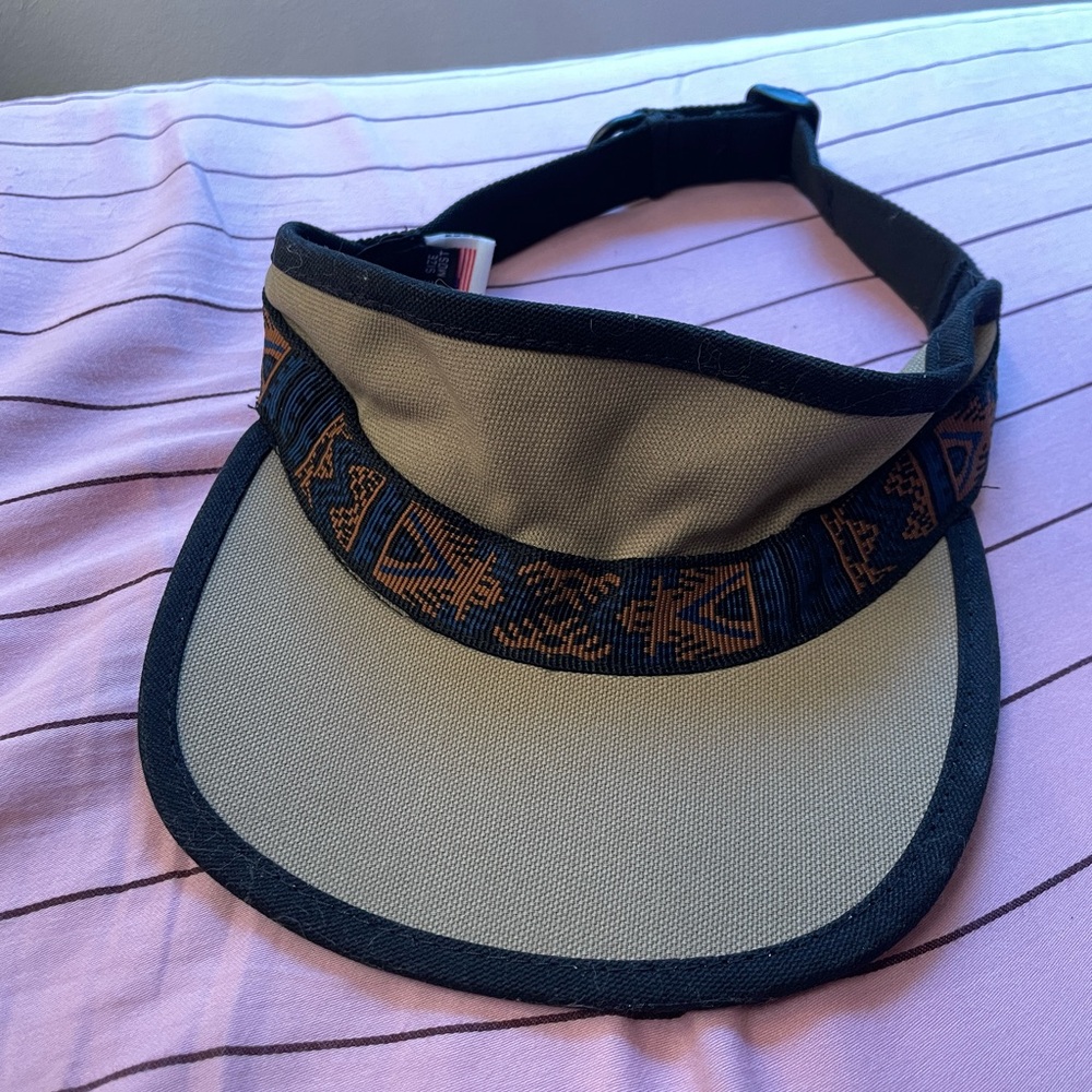 Kavu Tan and Black Visor with Patterned Band